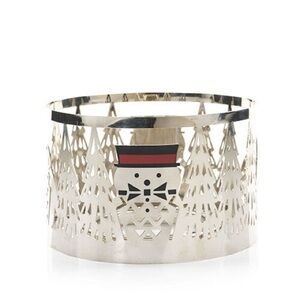 YANKEE CANDLE~Jackson Jack Frost Chrome Shimmer Metal Jar candle holder